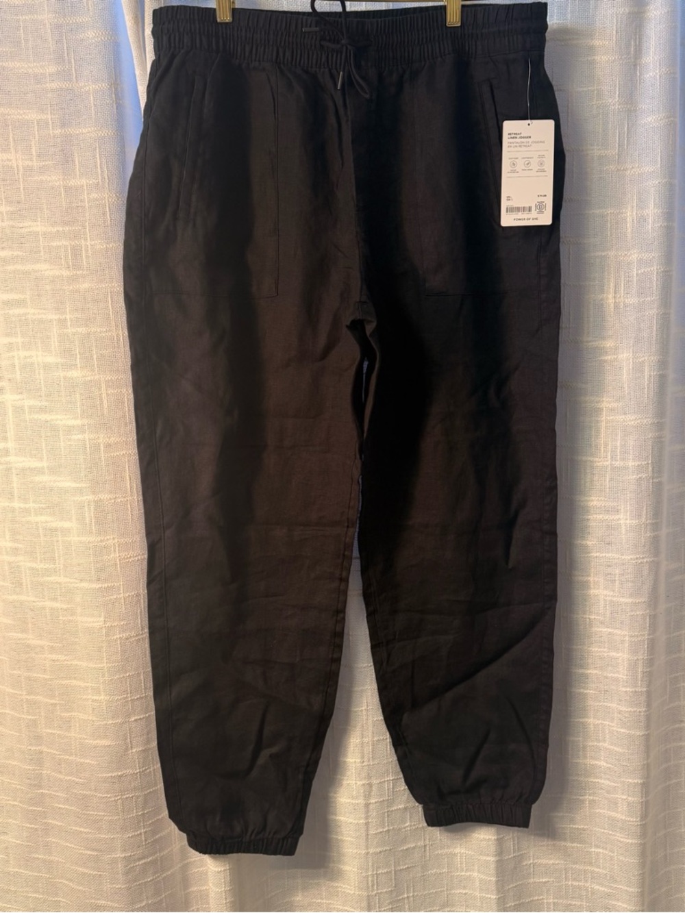 Athleta Black Retreat linen Drawstring Joggers